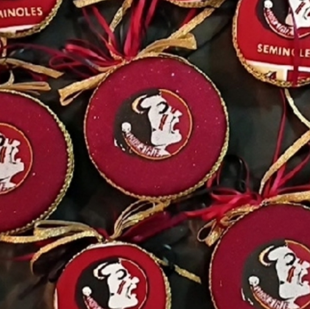 Seminoles Themed Ornaments.
